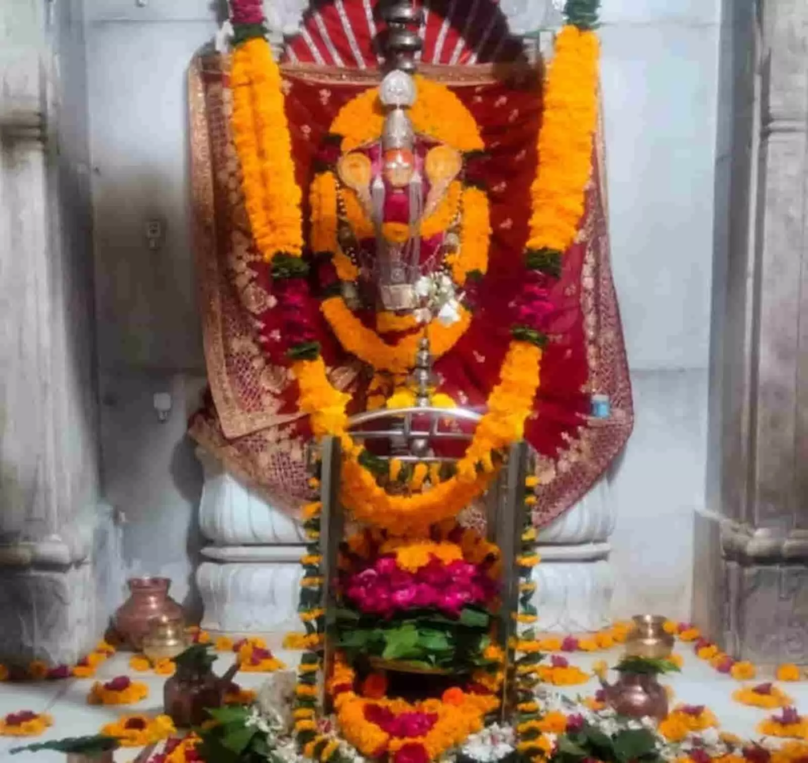 तस्वीर में टीकर गांव के कोटेश्वर महादेव मंदिर में फूलों से सजा शिवलिंग दिखाई दे रहा है। तस्वीर में टीकर गांव के कोटेश्वर महादेव मंदिर में फूलों से सजा शिवलिंग दिखाई दे रहा है।