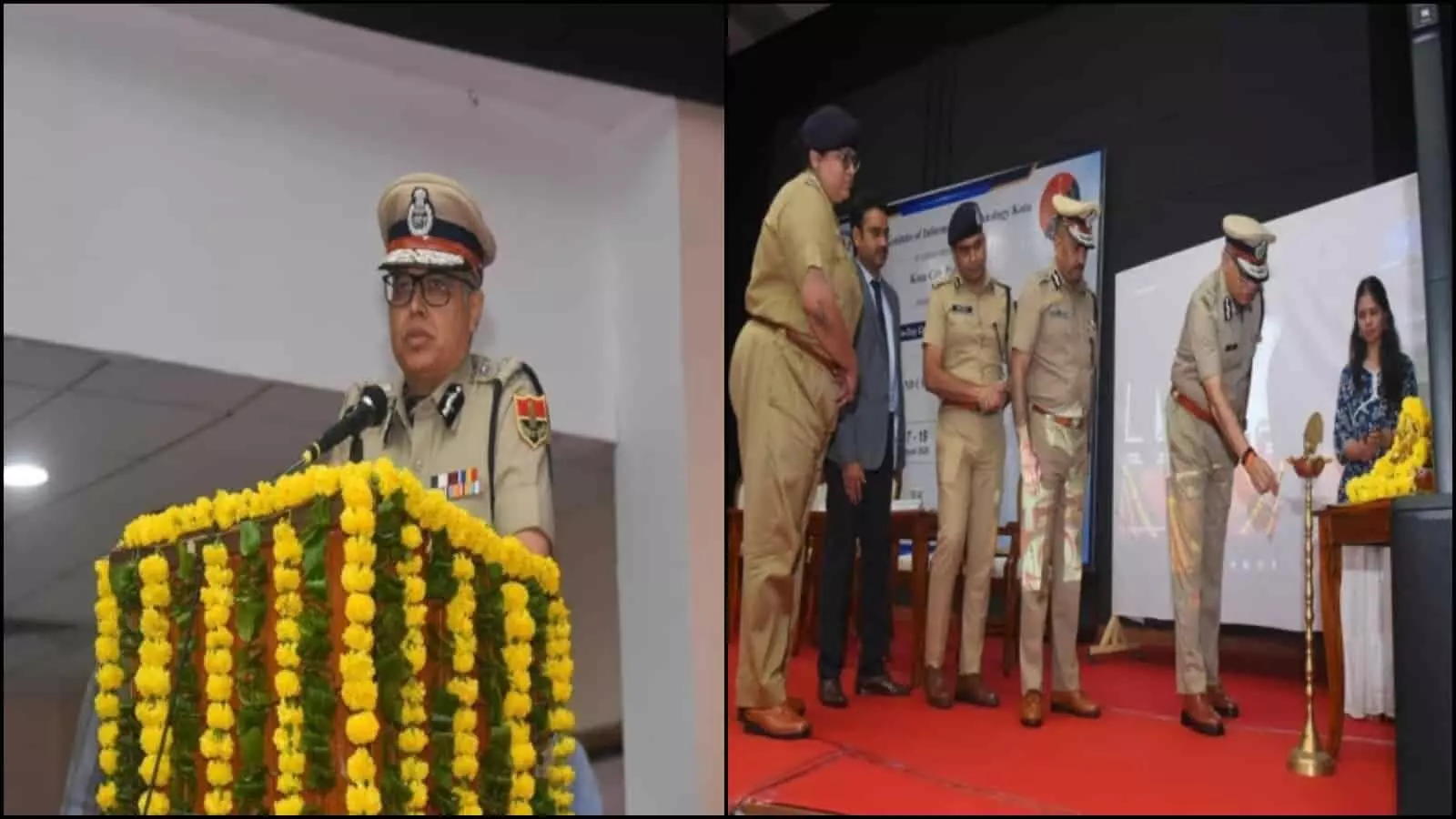 तस्वीर में पुलिस अधिकारी कोटा में आयोजित स्मार्ट पुलिसिंग और साइबर सुरक्षा प्रशिक्षण कार्यक्रम का शुभारंभ कर रहे हैं। तस्वीर में पुलिस अधिकारी कोटा में आयोजित स्मार्ट पुलिसिंग और साइबर सुरक्षा प्रशिक्षण कार्यक्रम का शुभारंभ कर रहे हैं।
