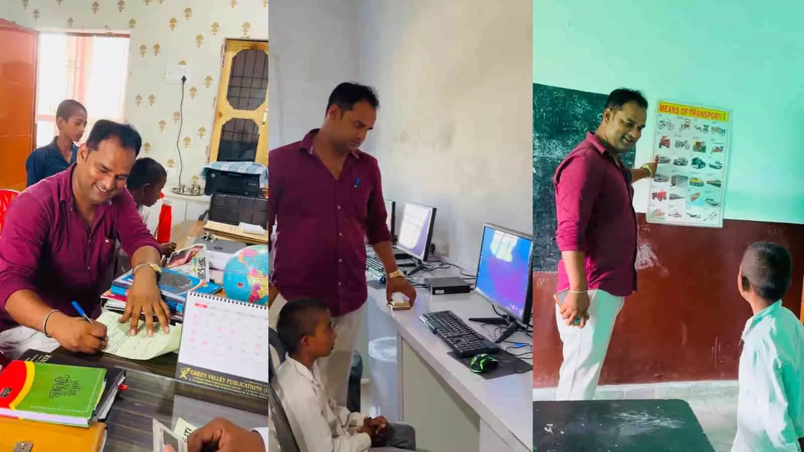 मारहरा के सनशाइन स्कूल में समाजसेवी मानवेन्द्र सिंह चौहान बच्चों के दाखिले से जुड़े दस्तावेज पर हस्ताक्षर करते और बच्चों के साथ नजर आ रहे हैं। मारहरा के सनशाइन स्कूल में समाजसेवी मानवेन्द्र सिंह चौहान बच्चों के दाखिले से जुड़े दस्तावेज पर हस्ताक्षर करते और बच्चों के साथ नजर आ रहे हैं।