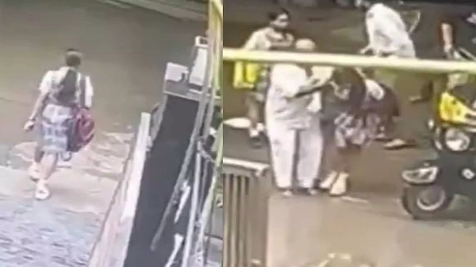 तस्वीर में विले पार्ले इलाके की सड़क पर सीसीटीवी फुटेज के दृश्य और लोग दिख रहे हैं। तस्वीर में विले पार्ले इलाके की सड़क पर सीसीटीवी फुटेज के दृश्य और लोग दिख रहे हैं।