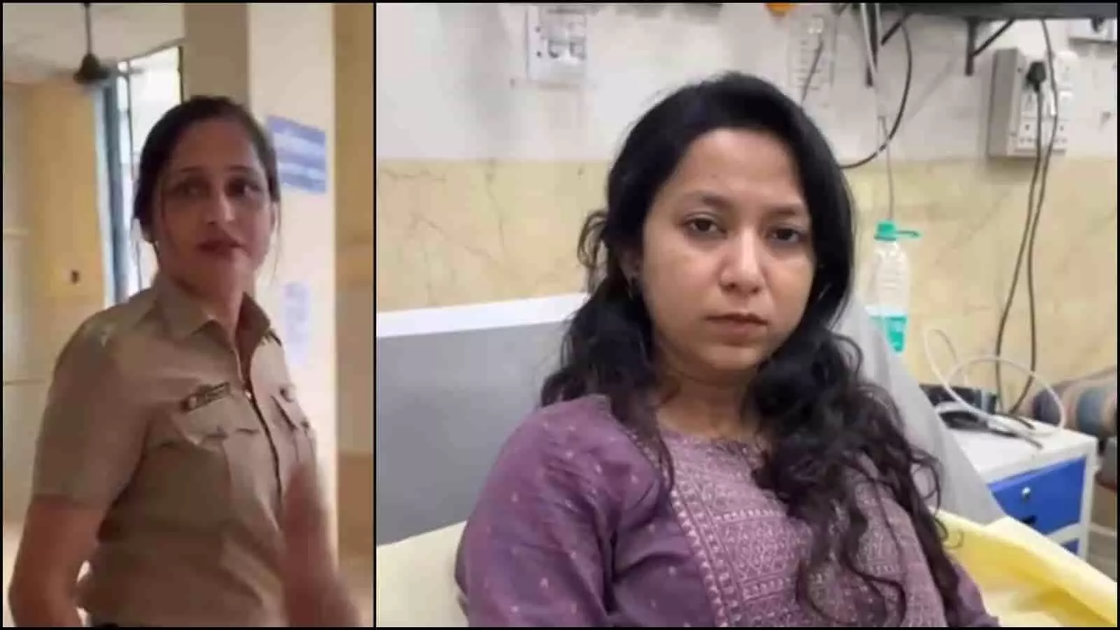 तस्वीर में अस्पताल की सुरक्षा गार्ड और बिस्तर पर बैठी महिला पत्रकार नजर आ रही हैं। तस्वीर में अस्पताल की सुरक्षा गार्ड और बिस्तर पर बैठी महिला पत्रकार नजर आ रही हैं।