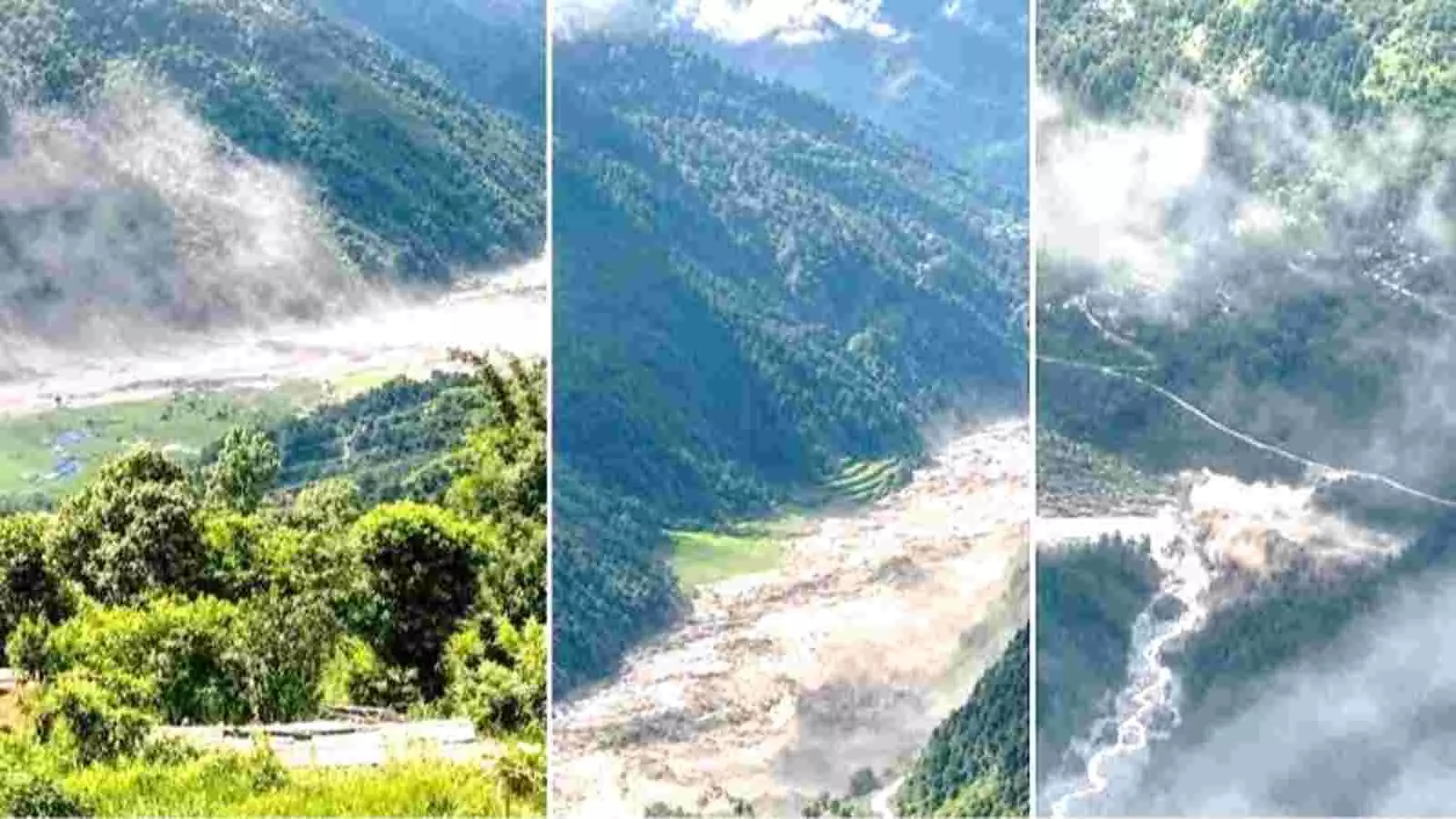 नेपाल में बाढ़ के दौरान राहत कार्य के संदर्भ में उफनती नदी और क्षतिग्रस्त इलाके दिखाई दे रहे हैं| नेपाल में बाढ़ के दौरान राहत कार्य के संदर्भ में उफनती नदी और क्षतिग्रस्त इलाके दिखाई दे रहे हैं|