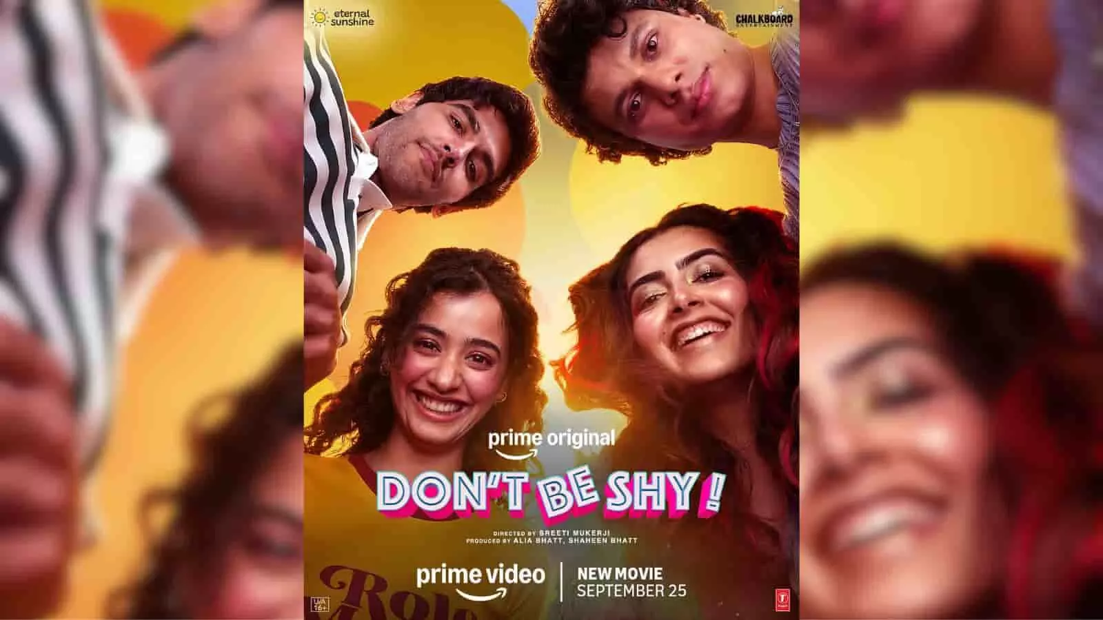 फिल्म डोंट बी शाय के पोस्टर में चारों मुख्य कलाकार नजर आ रहे हैं। फिल्म डोंट बी शाय के पोस्टर में चारों मुख्य कलाकार नजर आ रहे हैं।