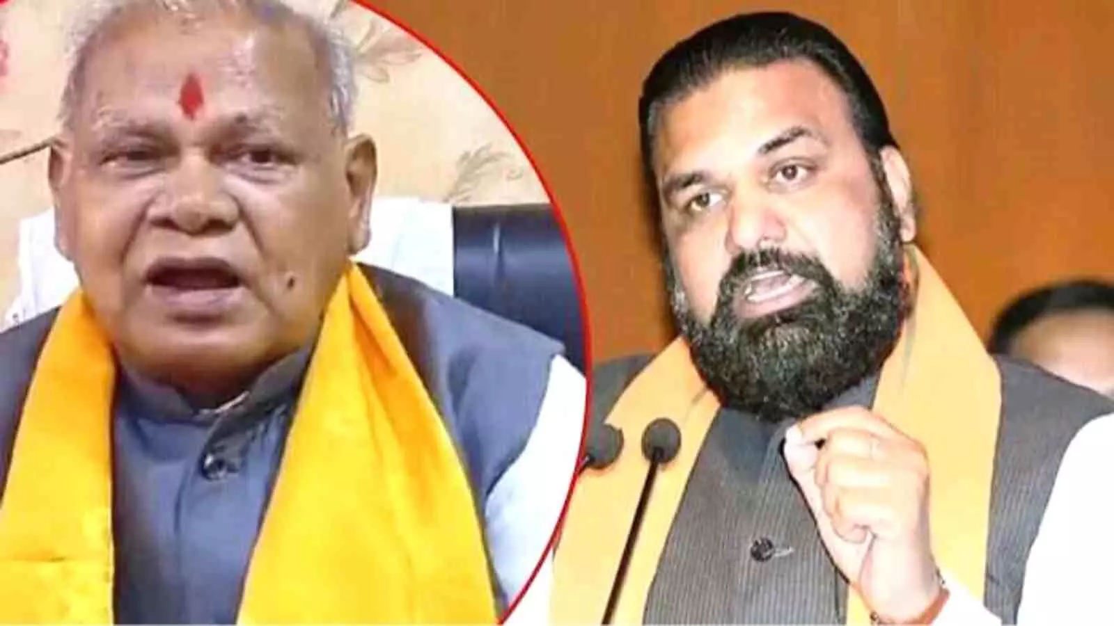केंद्रीय मंत्री जीतन राम मांझी और सम्राट चौधरी को गया में राजनीतिक बयानों के संदर्भ में प्रदर्शित किया गया है। केंद्रीय मंत्री जीतन राम मांझी और सम्राट चौधरी को गया में राजनीतिक बयानों के संदर्भ में प्रदर्शित किया गया है।