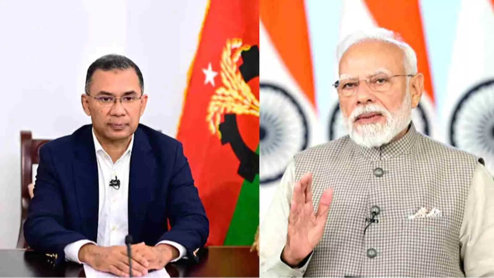 तारिक रहमान और भारतीय प्रधानमंत्री नरेंद्र मोदी मक्का डिफेंस पैक्ट पर विचार करने के संदर्भ में। तारिक रहमान और भारतीय प्रधानमंत्री नरेंद्र मोदी मक्का डिफेंस पैक्ट पर विचार करने के संदर्भ में।