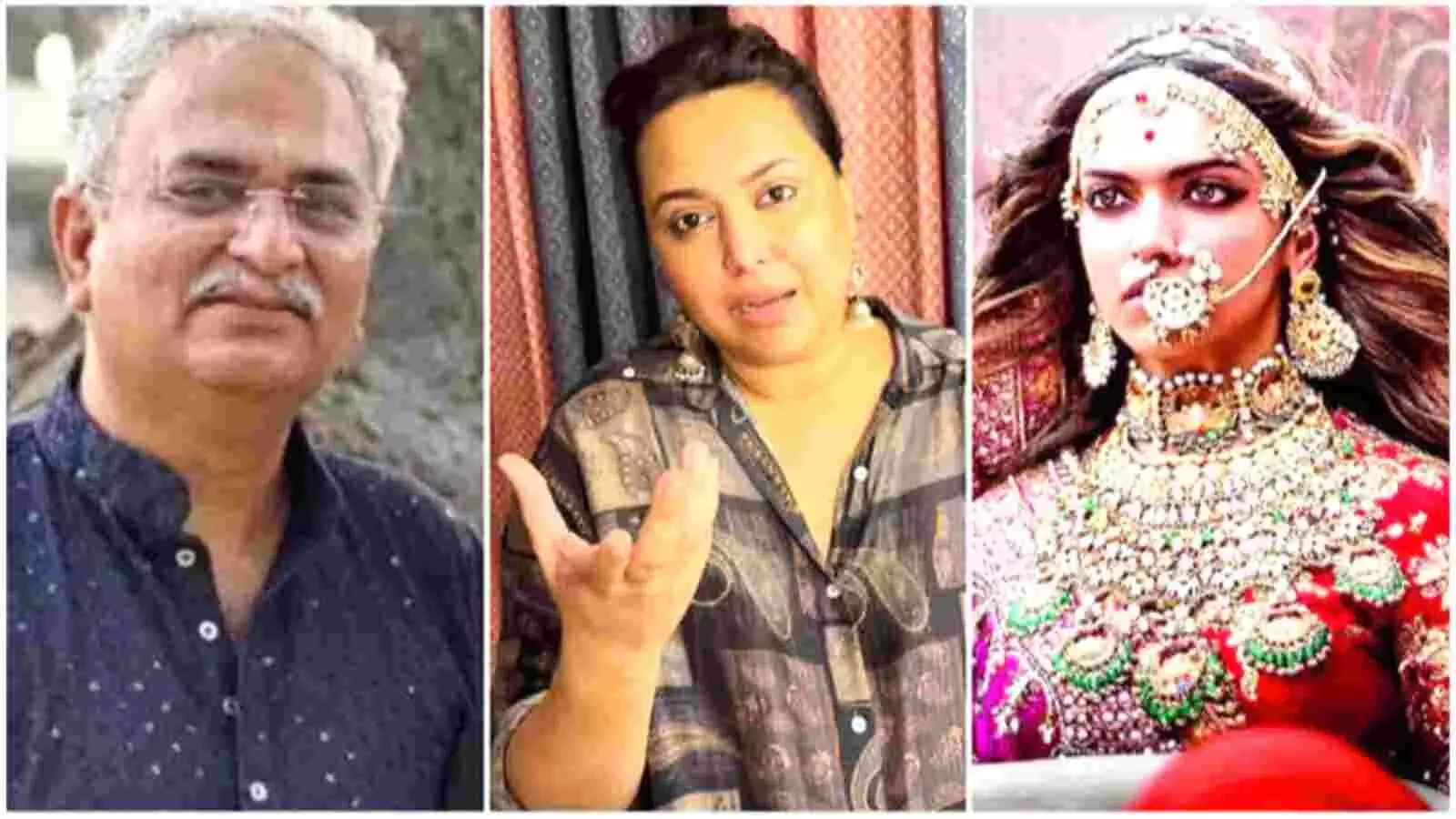 बाएं से दाएं लेखक प्रकाश कपाड़िया, अभिनेत्री स्वरा भास्कर और दीपिका पादुकोण पद्मावत फिल्म के विवाद के संदर्भ में दिखाई दे रहे हैं। बाएं से दाएं लेखक प्रकाश कपाड़िया, अभिनेत्री स्वरा भास्कर और दीपिका पादुकोण पद्मावत फिल्म के विवाद के संदर्भ में दिखाई दे रहे हैं।