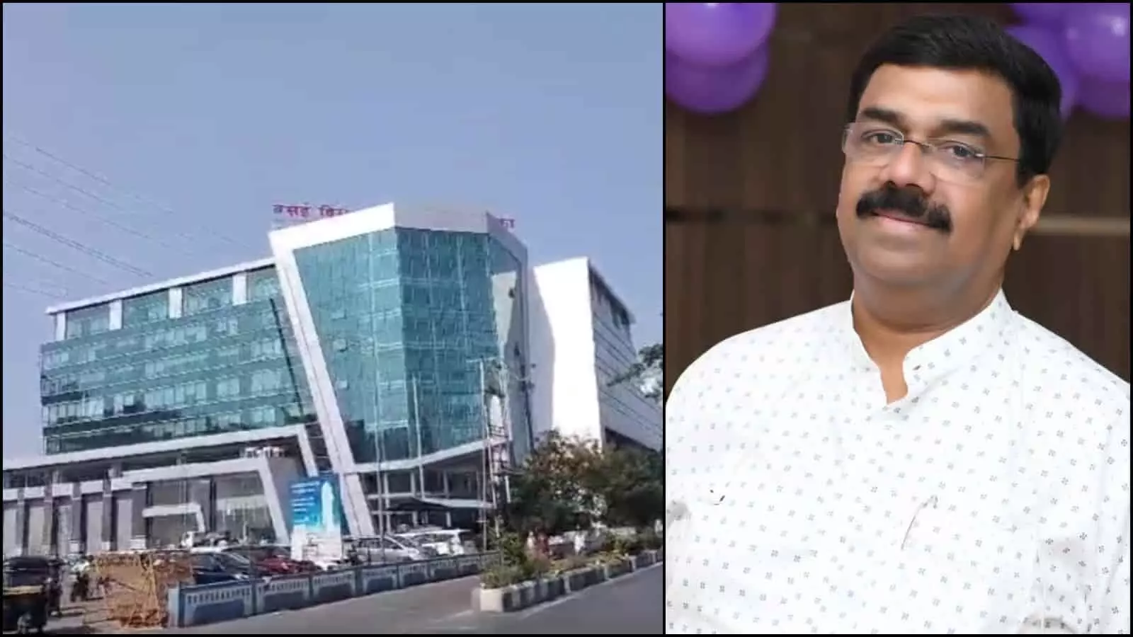 तस्वीर में वसई-विरार की इमारत और महापौर अजीव पाटील दिख रहे हैं। तस्वीर में वसई-विरार की इमारत और महापौर अजीव पाटील दिख रहे हैं।