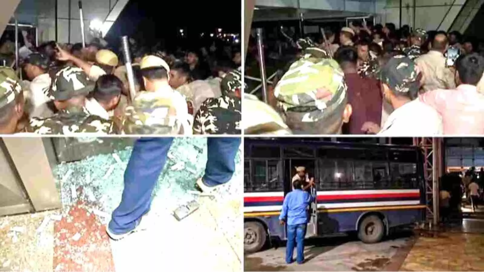 सिविक सेंटर में प्रदर्शन कर रहे छात्र और पुलिसकर्मी सत्य निकेतन इमारत हादसे के विरोध प्रदर्शन के दौरान नजर आ रहे हैं। सिविक सेंटर में प्रदर्शन कर रहे छात्र और पुलिसकर्मी सत्य निकेतन इमारत हादसे के विरोध प्रदर्शन के दौरान नजर आ रहे हैं।
