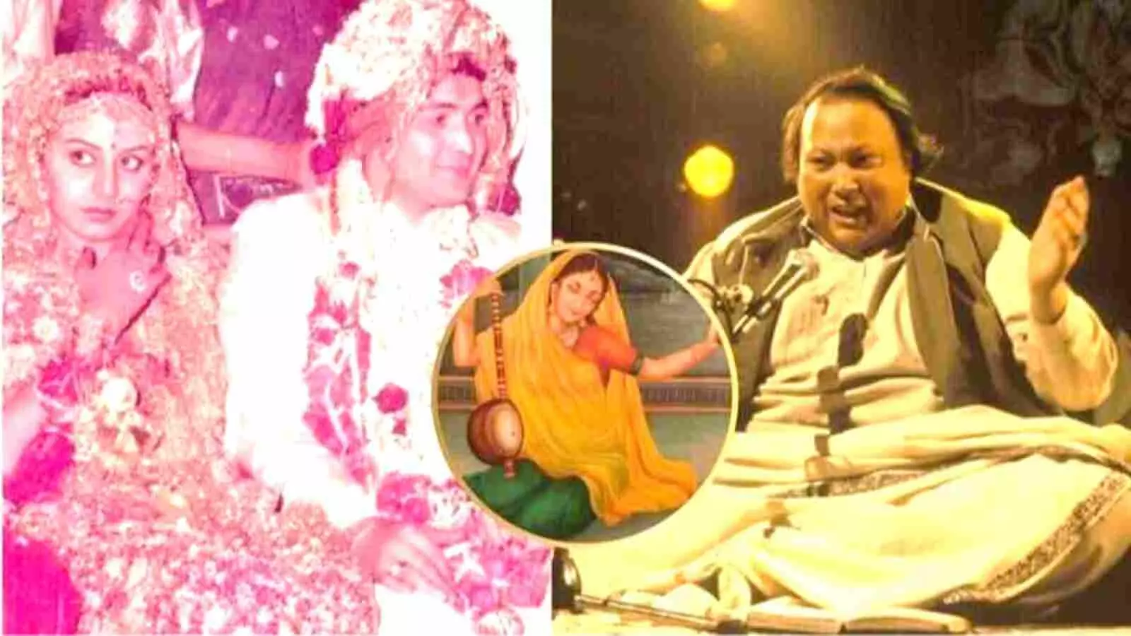 ऋषि कपूर की शादी और नुसरत फतेह अली खान के संगीत प्रदर्शन के संदर्भ में पुरानी तस्वीरों का कोलाज नजर आ रहा है ऋषि कपूर की शादी और नुसरत फतेह अली खान के संगीत प्रदर्शन के संदर्भ में पुरानी तस्वीरों का कोलाज नजर आ रहा है
