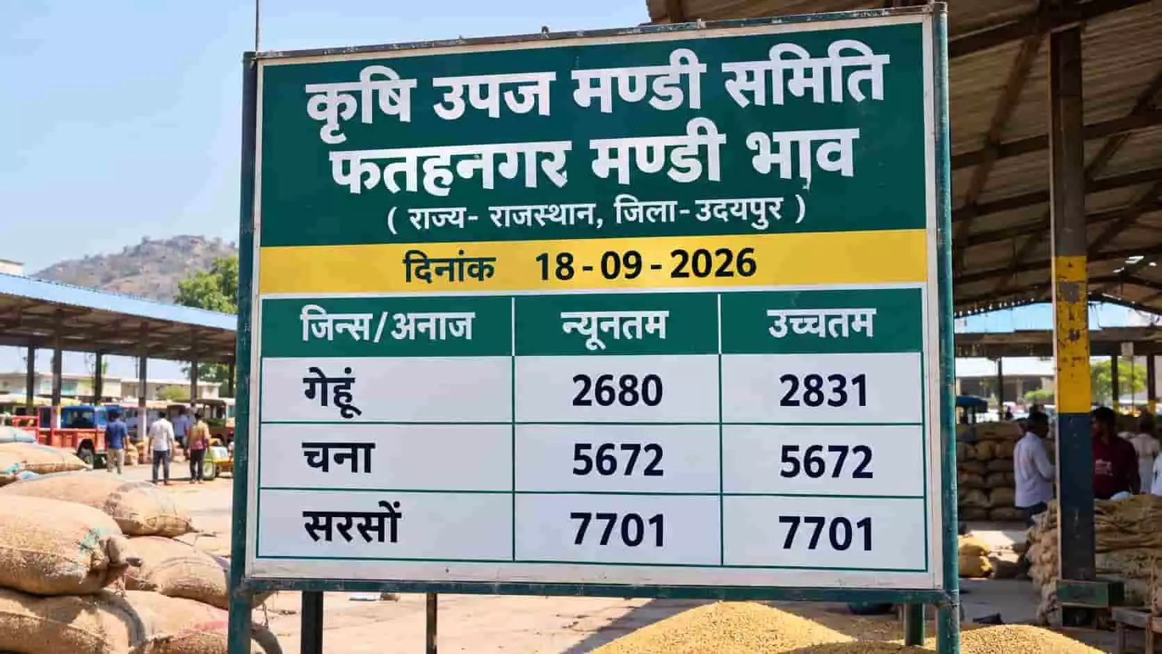 फतेहनगर मंडी का भाव बोर्ड दिख रहा है। यह तस्वीर काल्पनिक है और एआई द्वारा केवल संदर्भ के लिए बनाई गई है। फतेहनगर मंडी का भाव बोर्ड दिख रहा है। यह तस्वीर काल्पनिक है और एआई द्वारा केवल संदर्भ के लिए बनाई गई है।
