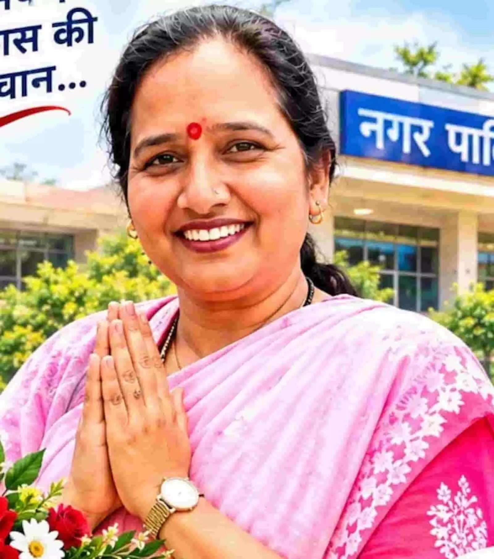 तस्वीर में दिख रही ममता चपलोत गुलाबी पोशाक में हाथ जोड़कर मुस्कुराती नजर आ रही हैं। तस्वीर में दिख रही ममता चपलोत गुलाबी पोशाक में हाथ जोड़कर मुस्कुराती नजर आ रही हैं।