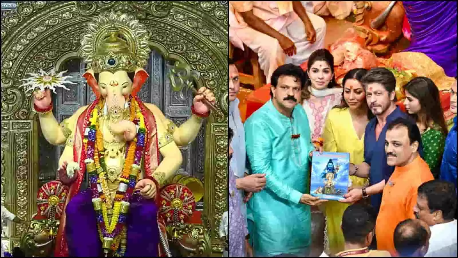 तस्वीर में शाहरुख खान और सुहाना खान लालबागचा राजा पंडाल में नजर आ रहे हैं। तस्वीर में शाहरुख खान और सुहाना खान लालबागचा राजा पंडाल में नजर आ रहे हैं।