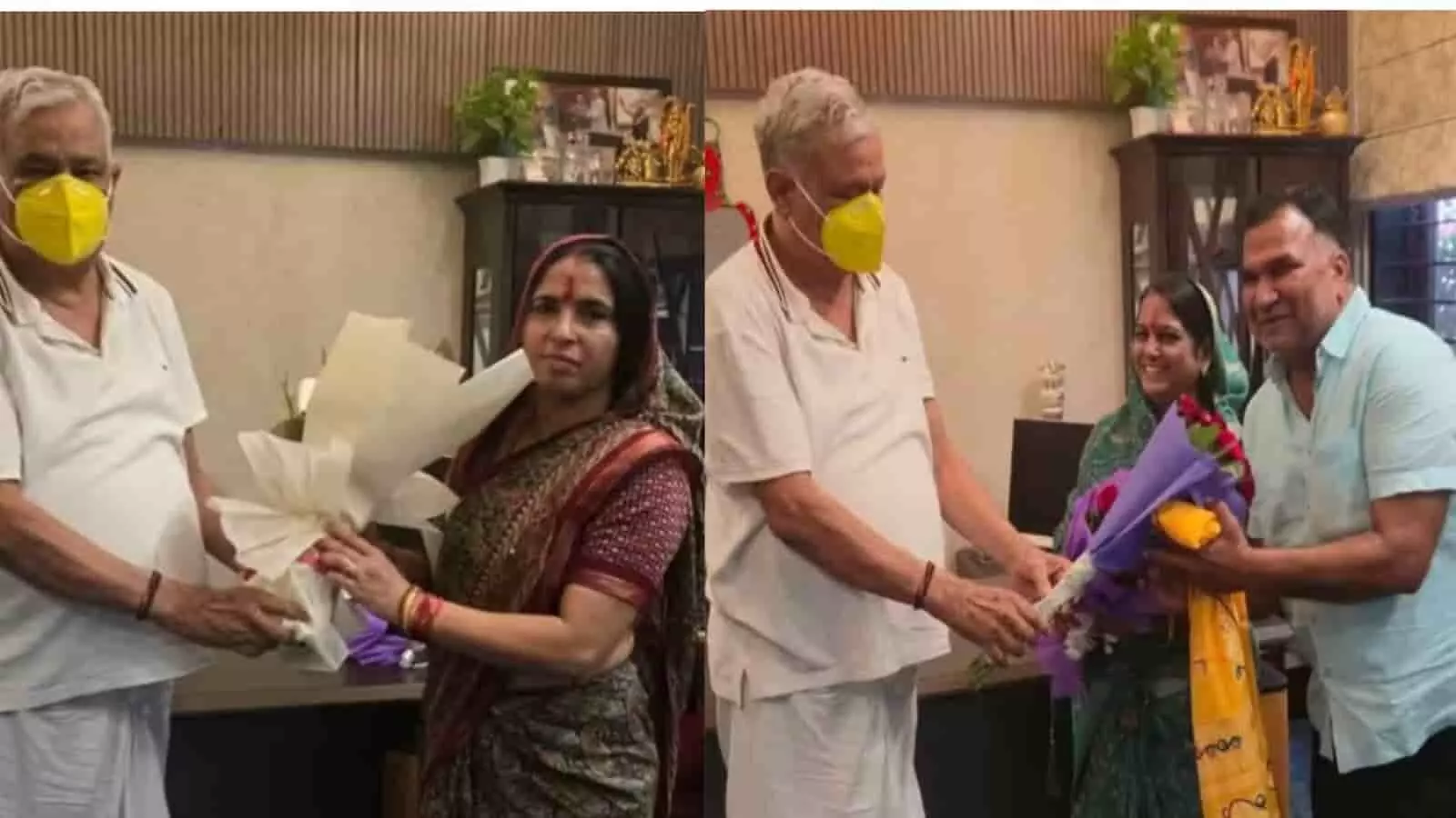 तस्वीर में बाएं से मंत्री किरोड़ीलाल मीणा को गुलदस्ता भेंट करतीं मेवा चौधरी और दाएं अन्य नेताओं के साथ मुलाकात करती माया गोयल नजर आ रही हैं। तस्वीर में बाएं से मंत्री किरोड़ीलाल मीणा को गुलदस्ता भेंट करतीं मेवा चौधरी और दाएं अन्य नेताओं के साथ मुलाकात करती माया गोयल नजर आ रही हैं।
