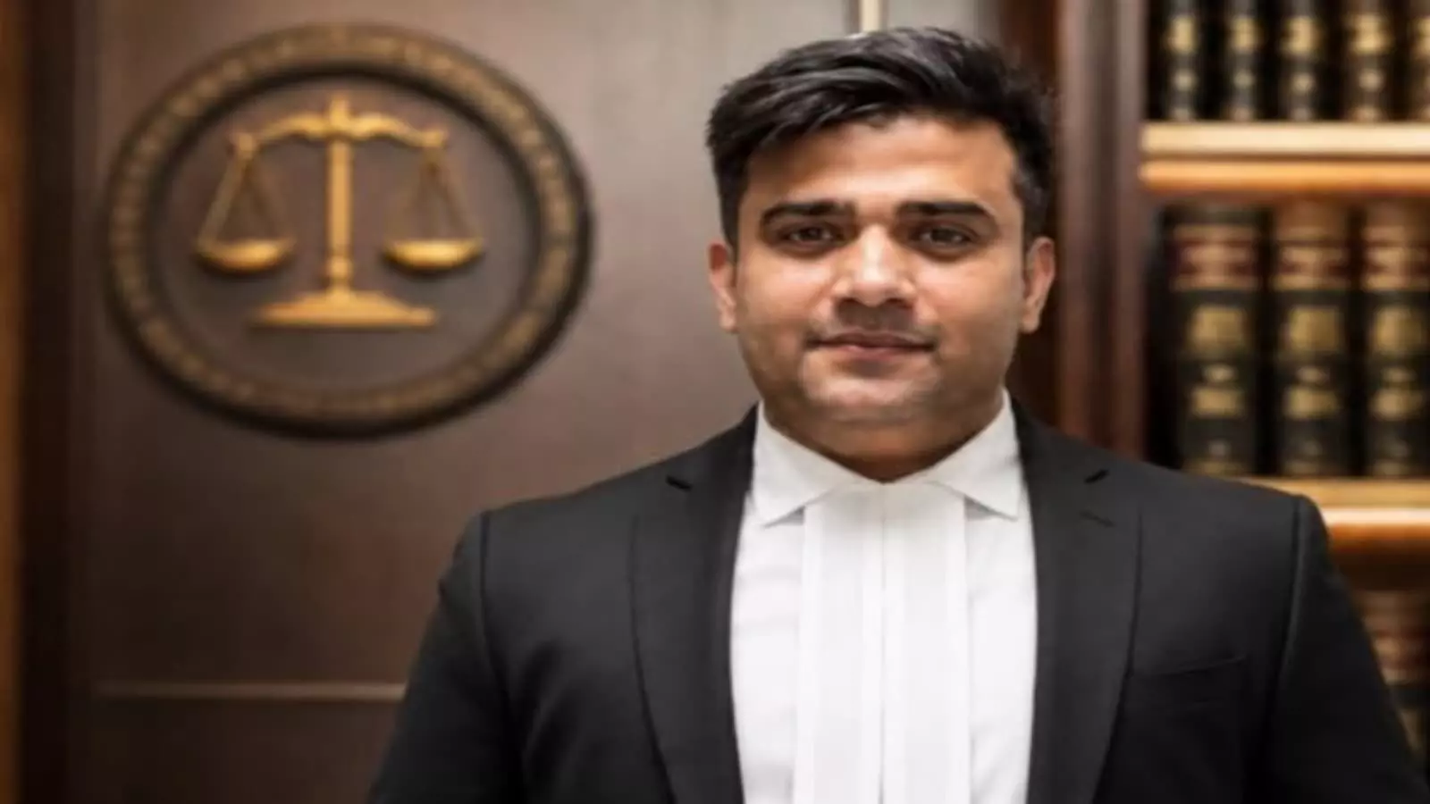 तस्वीर में काले कोट और सफेद बैंड पहने हुए वकील शिशिर पाण्डेय पृष्ठभूमि में कानूनी प्रतीक के साथ खड़े दिखाई दे रहे हैं। तस्वीर में काले कोट और सफेद बैंड पहने हुए वकील शिशिर पाण्डेय पृष्ठभूमि में कानूनी प्रतीक के साथ खड़े दिखाई दे रहे हैं।