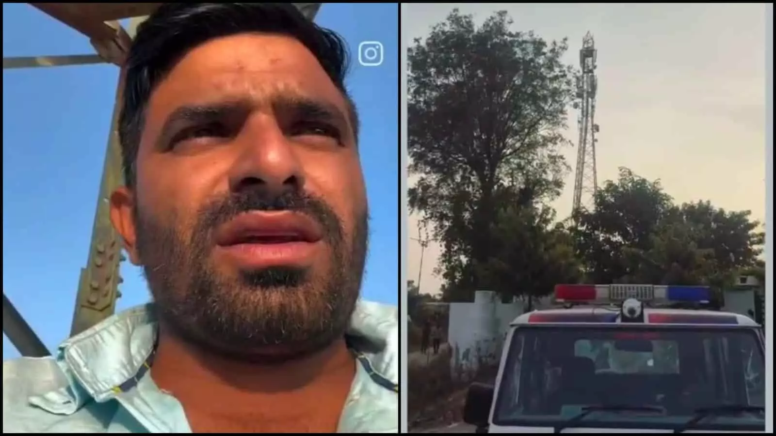भीलवाड़ा में टावर पर चढ़ा युवक वीडियो बनाते हुए और नीचे पुलिस वाहन। भीलवाड़ा में टावर पर चढ़ा युवक वीडियो बनाते हुए और नीचे पुलिस वाहन।