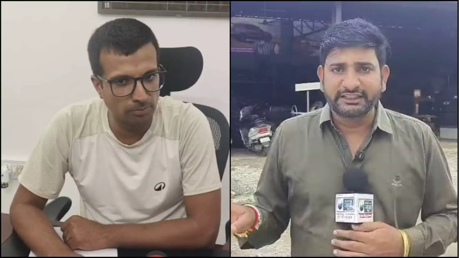 तस्वीर में दिख रही दो अलग-अलग तस्वीरों में बाईं तरफ चश्मा पहने एक व्यक्ति और दाईं तरफ एक व्यक्ति हाथ में माइक लिए खड़ा दिखाई दे रहा है। तस्वीर में दिख रही दो अलग-अलग तस्वीरों में बाईं तरफ चश्मा पहने एक व्यक्ति और दाईं तरफ एक व्यक्ति हाथ में माइक लिए खड़ा दिखाई दे रहा है।
