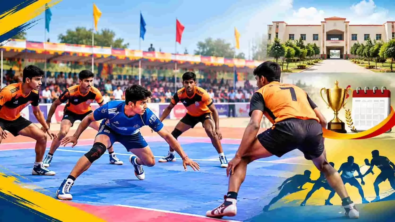 कानोड़ में कबड्डी प्रतियोगिता के दौरान मैदान पर खेलते खिलाड़ी और भवन की तस्वीर। यह तस्वीर काल्पनिक है और एआई द्वारा केवल संदर्भ के लिए बनाई गई है। कानोड़ में कबड्डी प्रतियोगिता के दौरान मैदान पर खेलते खिलाड़ी और भवन की तस्वीर। यह तस्वीर काल्पनिक है और एआई द्वारा केवल संदर्भ के लिए बनाई गई है।