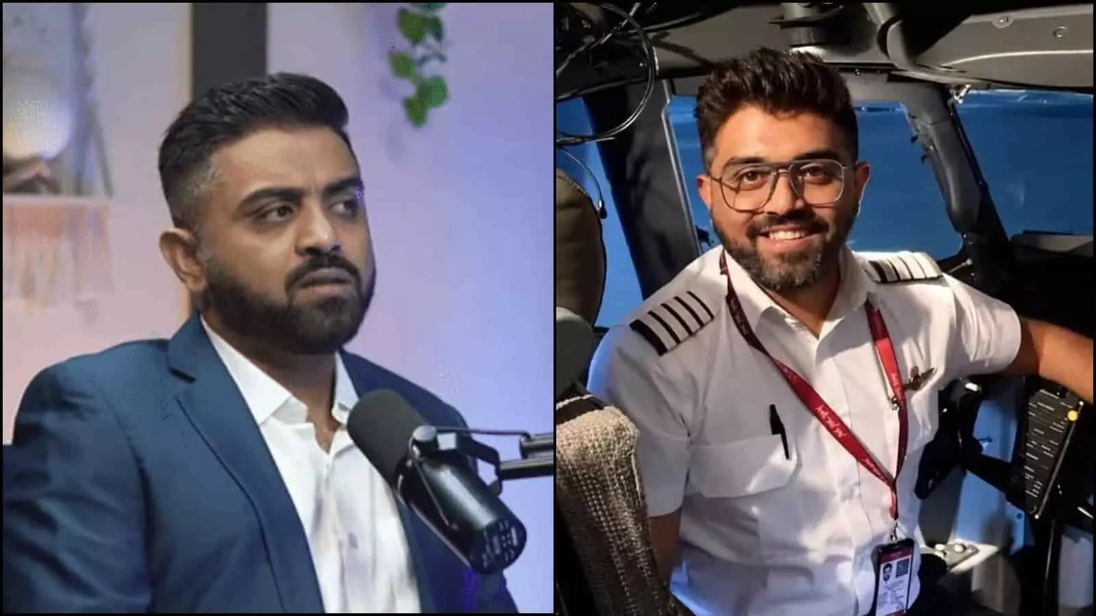 तस्वीर में बाएं सूट पहने कैप्टन स्मित मच्छार और दाएं पायलट वर्दी में कॉकपिट में दिख रहे हैं। तस्वीर में बाएं सूट पहने कैप्टन स्मित मच्छार और दाएं पायलट वर्दी में कॉकपिट में दिख रहे हैं।