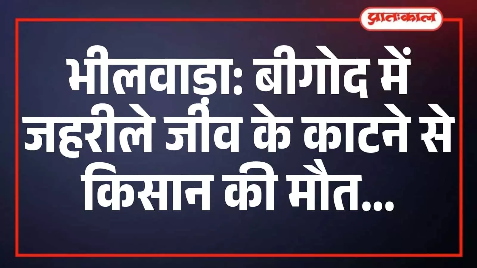 भीलवाड़ा: बीगोद में जहरीले जीव के काटने से किसान की मौत भीलवाड़ा: बीगोद में जहरीले जीव के काटने से किसान की मौत