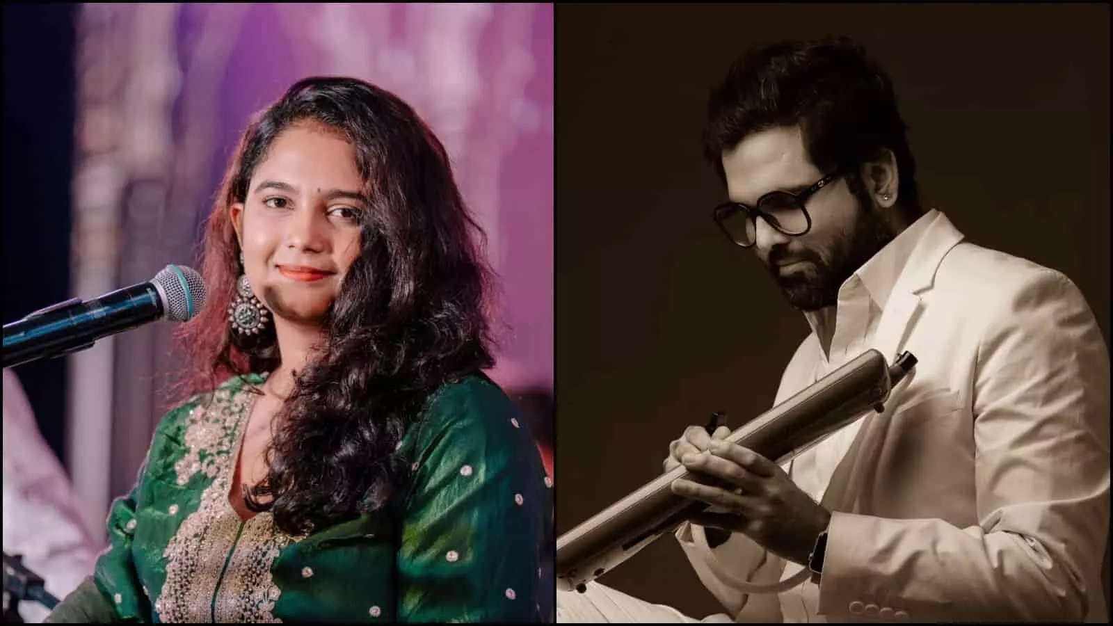 तस्वीर में गायिका अलीना भारती और गजल गायक जाजिम शर्मा मंच पर नजर आ रहे हैं. तस्वीर में गायिका अलीना भारती और गजल गायक जाजिम शर्मा मंच पर नजर आ रहे हैं.