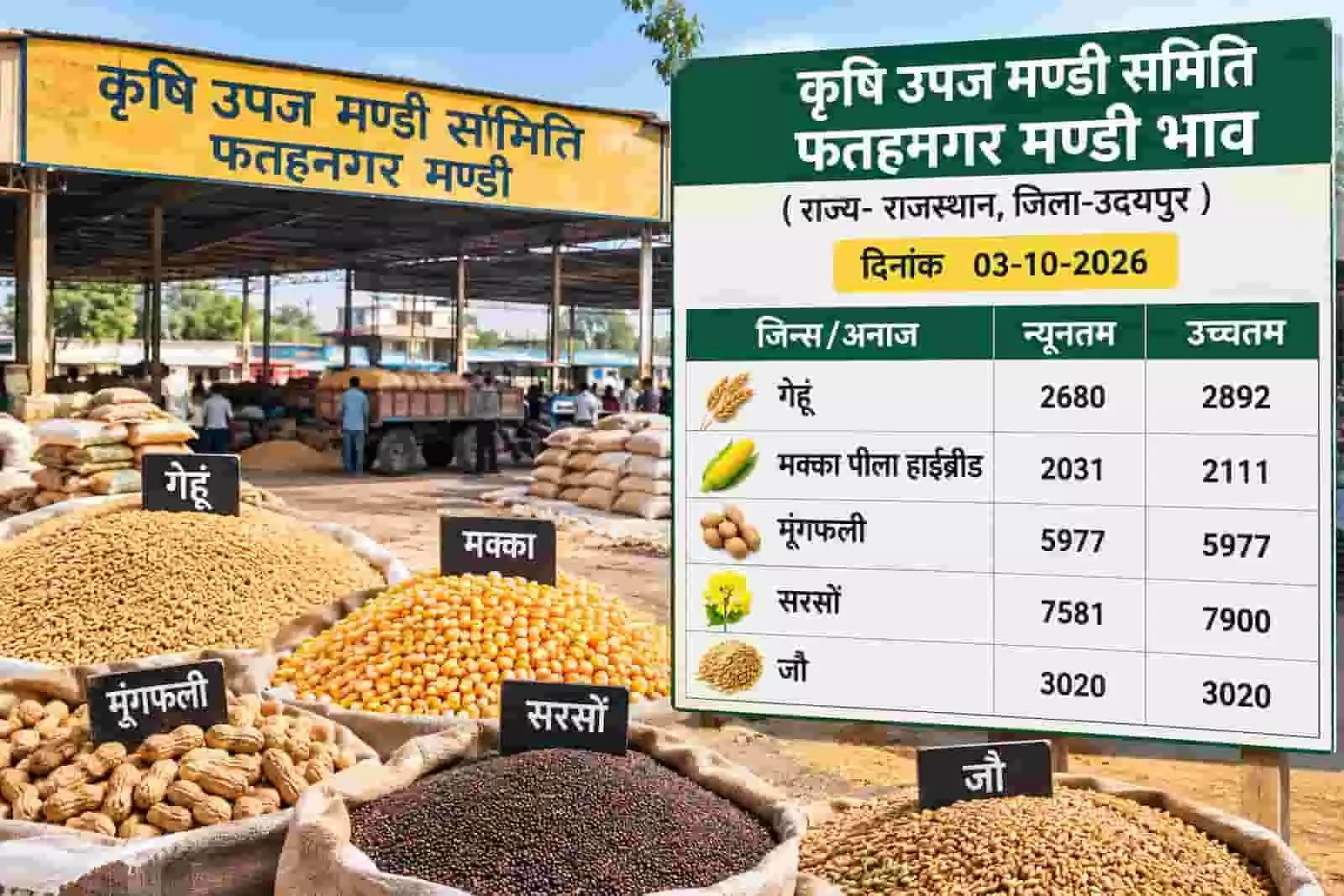 तस्वीर में दिख रही फतहनगर मंडी परिसर के पास अनाज के ढेर और रेट बोर्ड स्थित हैं। तस्वीर में दिख रही फतहनगर मंडी परिसर के पास अनाज के ढेर और रेट बोर्ड स्थित हैं।