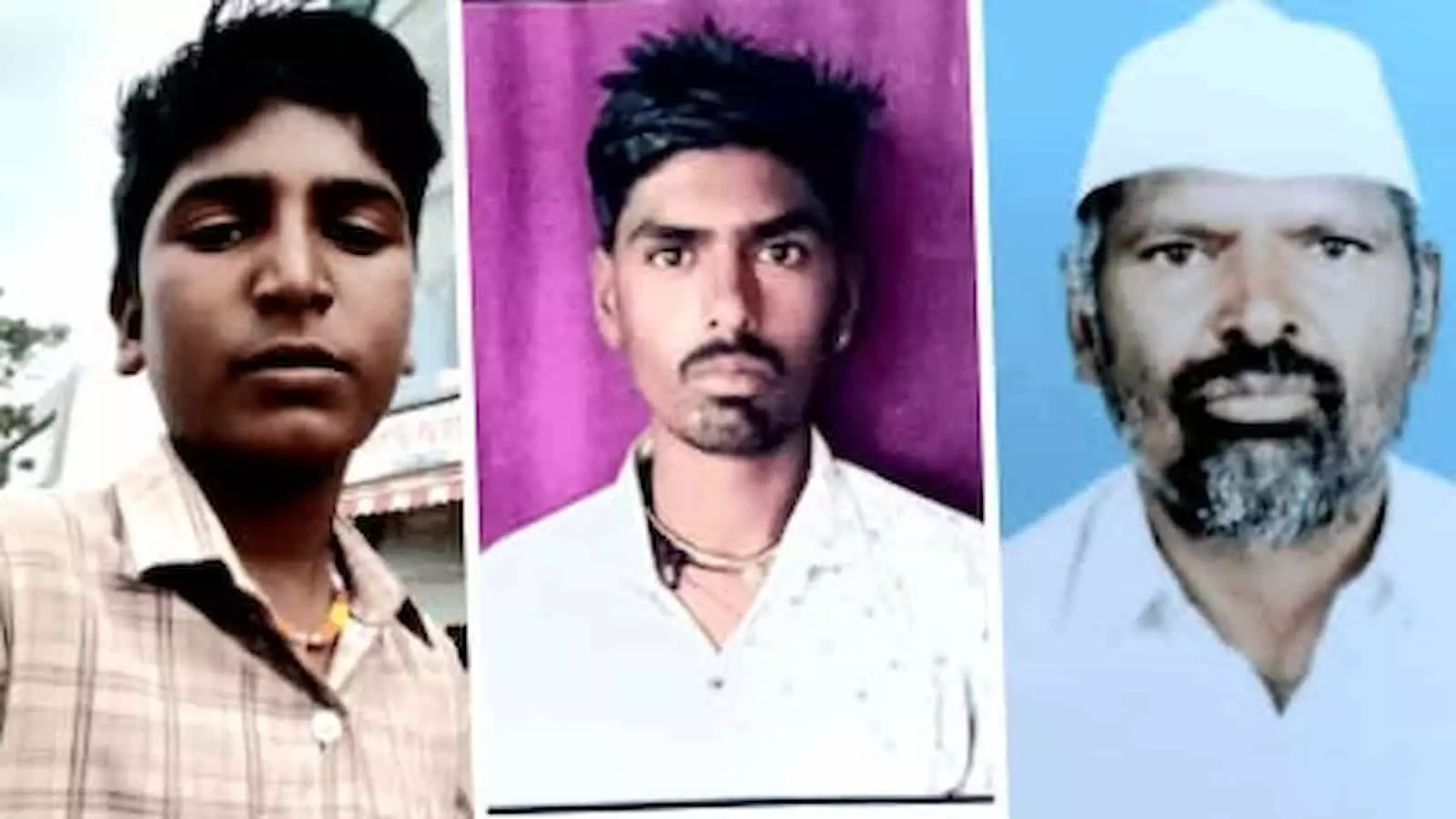 तस्वीर में मालेगांव हादसे के तीनों मृतक व्यक्तियों के चेहरे दिखाई दे रहे हैं। तस्वीर में मालेगांव हादसे के तीनों मृतक व्यक्तियों के चेहरे दिखाई दे रहे हैं।