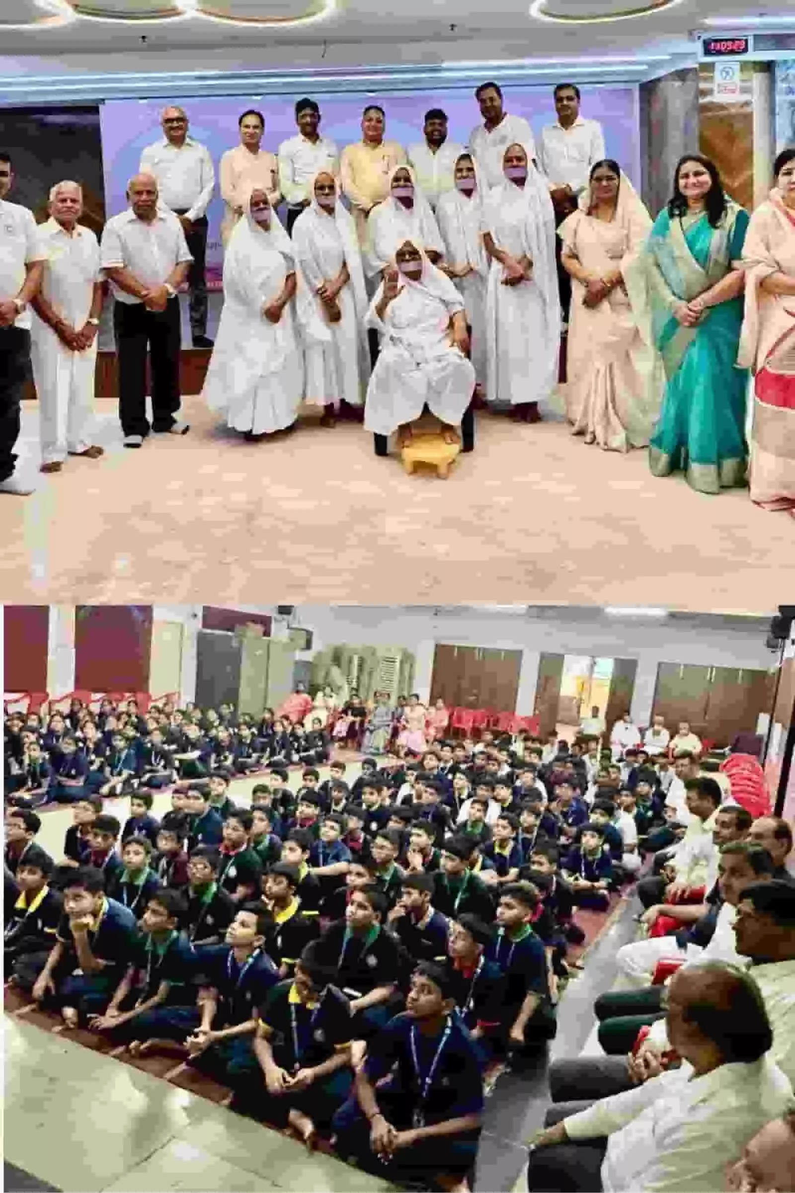 चेम्बूर के एपेक स्कूल में अणुव्रत उद्बोधन सप्ताह के समापन पर साध्वी वृंद और उपस्थित विद्यार्थी। चेम्बूर के एपेक स्कूल में अणुव्रत उद्बोधन सप्ताह के समापन पर साध्वी वृंद और उपस्थित विद्यार्थी।