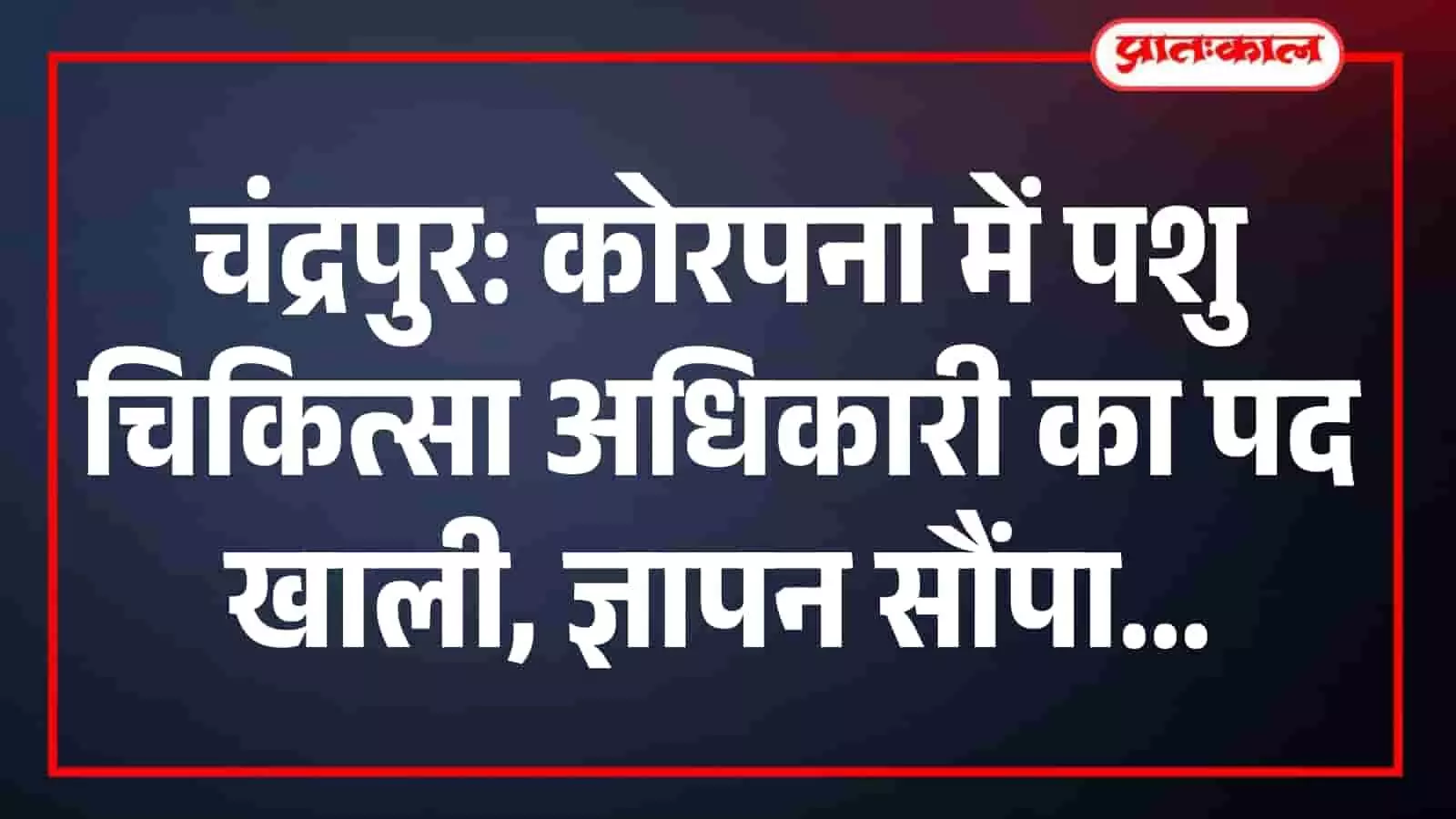 चंद्रपुर: कोरपना में पशु चिकित्सा अधिकारी का पद खाली, ज्ञापन सौंपा चंद्रपुर: कोरपना में पशु चिकित्सा अधिकारी का पद खाली, ज्ञापन सौंपा