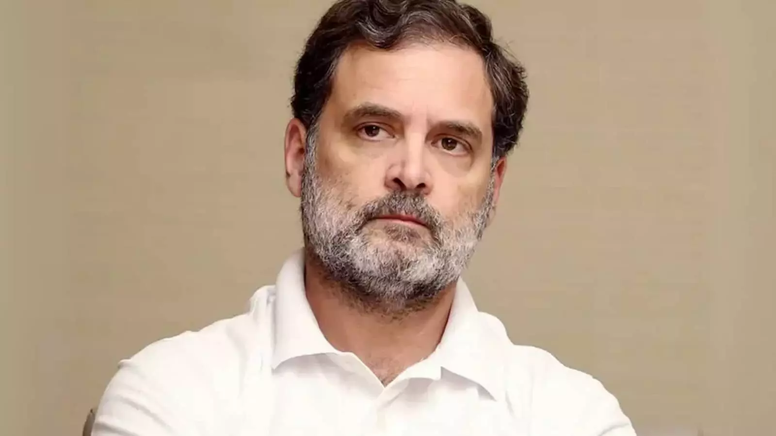 तस्वीर में सफेद टी-शर्ट पहने कांग्रेस नेता राहुल गांधी गंभीर मुद्रा में बैठे नजर आ रहे हैं। तस्वीर में सफेद टी-शर्ट पहने कांग्रेस नेता राहुल गांधी गंभीर मुद्रा में बैठे नजर आ रहे हैं।