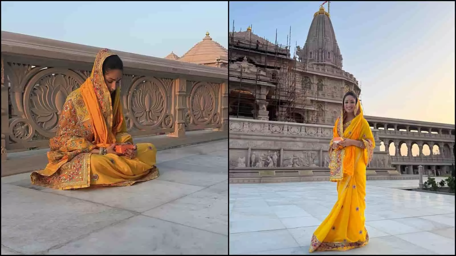 तस्वीर में पारंपरिक परिधान में अयोध्या में दर्शन करती अभिनेत्री यामी गौतम धर नजर आ रही हैं। तस्वीर में पारंपरिक परिधान में अयोध्या में दर्शन करती अभिनेत्री यामी गौतम धर नजर आ रही हैं।