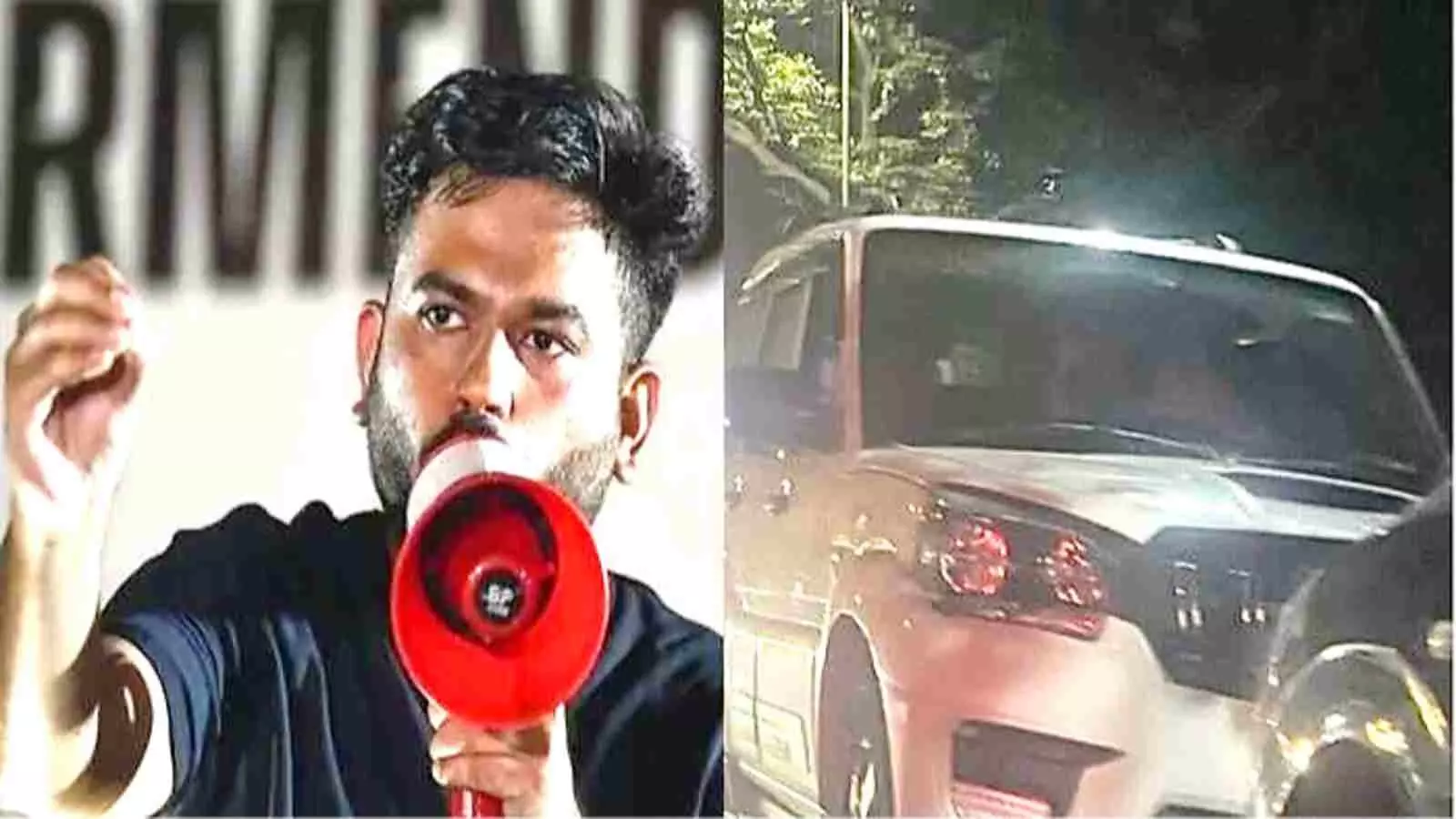 माइक में बोलते हुए अभिजीत दिपके और बगल में एक गाड़ी दिल्ली में नजर आ रही है। माइक में बोलते हुए अभिजीत दिपके और बगल में एक गाड़ी दिल्ली में नजर आ रही है।
