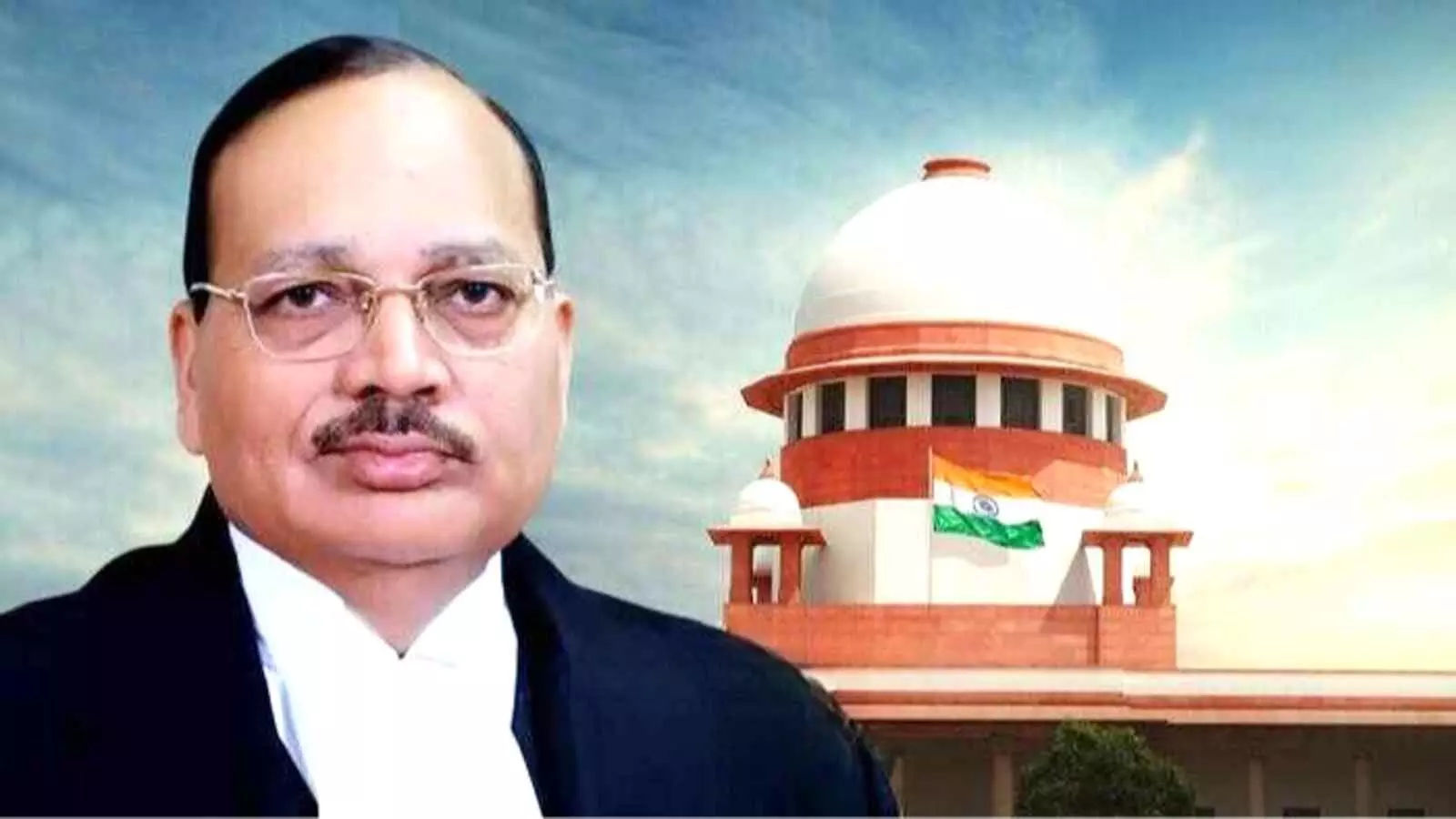 भारत के मुख्य न्यायाधीश सूर्यकांत और उनके पीछे सर्वोच्च न्यायालय का भवन दिख रहा है। भारत के मुख्य न्यायाधीश सूर्यकांत और उनके पीछे सर्वोच्च न्यायालय का भवन दिख रहा है।