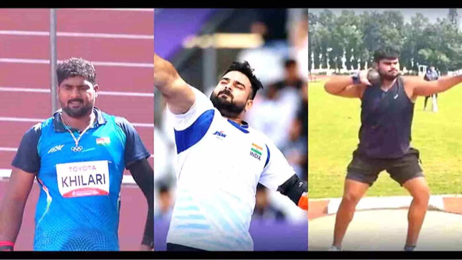 मैदान में शॉटपुट थ्रो का प्रयास करते भारतीय एथलीट सचिन खिलारी, मोहम्मद यासिर और परवीन। मैदान में शॉटपुट थ्रो का प्रयास करते भारतीय एथलीट सचिन खिलारी, मोहम्मद यासिर और परवीन।