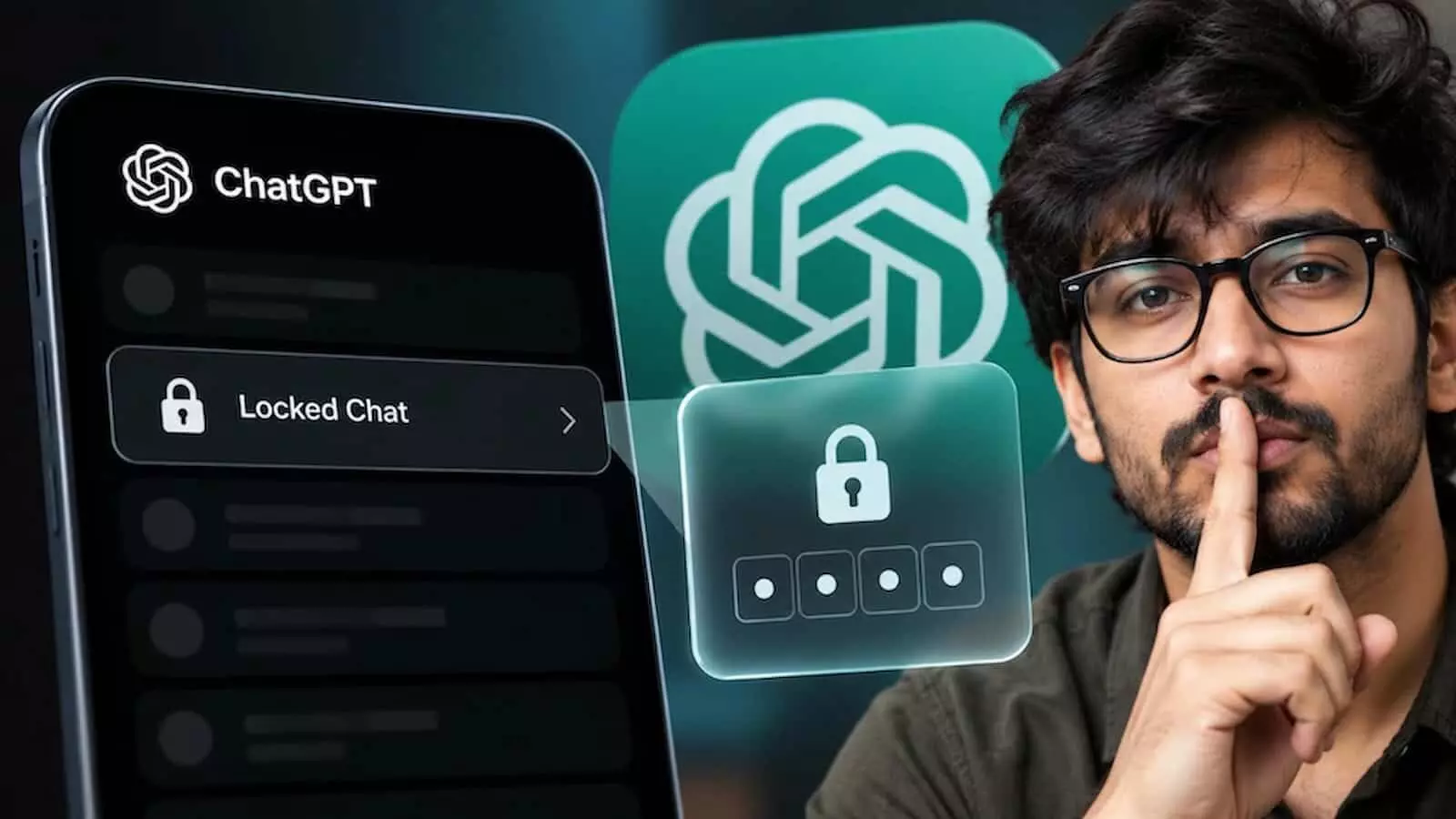 तस्वीर में स्मार्टफोन पर ChatGPT ऐप का Locked Chat विकल्प दिख रहा है। तस्वीर में स्मार्टफोन पर ChatGPT ऐप का Locked Chat विकल्प दिख रहा है।