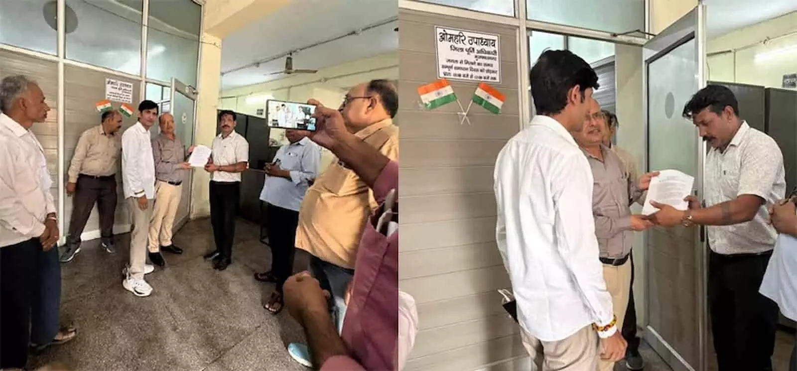 तस्वीर में मुजफ्फरनगर जिला पूर्ति अधिकारी को शिकायत पत्र सौंपते हुए राशन विक्रेता दिख रहे हैं। तस्वीर में मुजफ्फरनगर जिला पूर्ति अधिकारी को शिकायत पत्र सौंपते हुए राशन विक्रेता दिख रहे हैं।