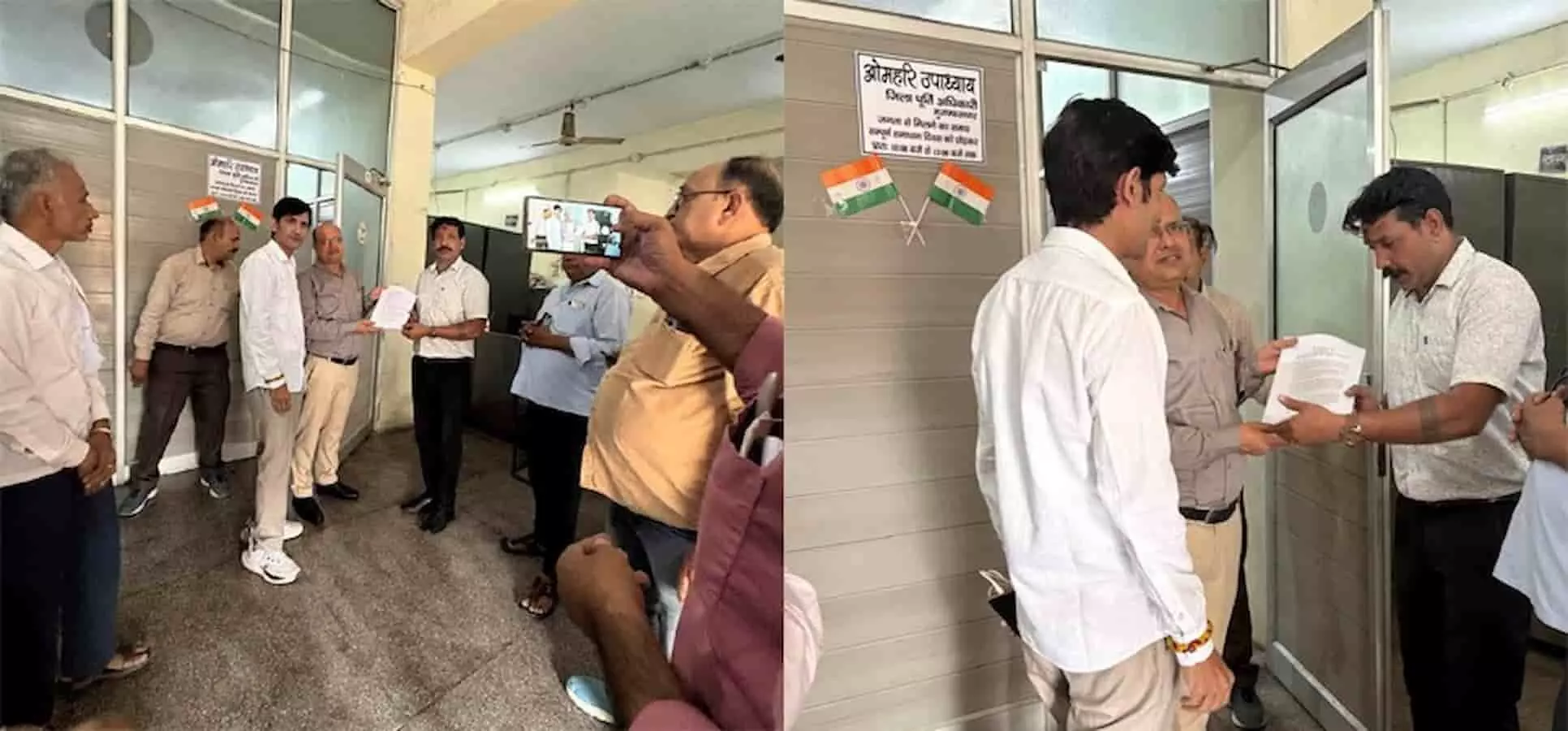 तस्वीर में मुजफ्फरनगर में जिला पूर्ति अधिकारी को ज्ञापन सौंपते राशन विक्रेता दिख रहे हैं। तस्वीर में मुजफ्फरनगर में जिला पूर्ति अधिकारी को ज्ञापन सौंपते राशन विक्रेता दिख रहे हैं।