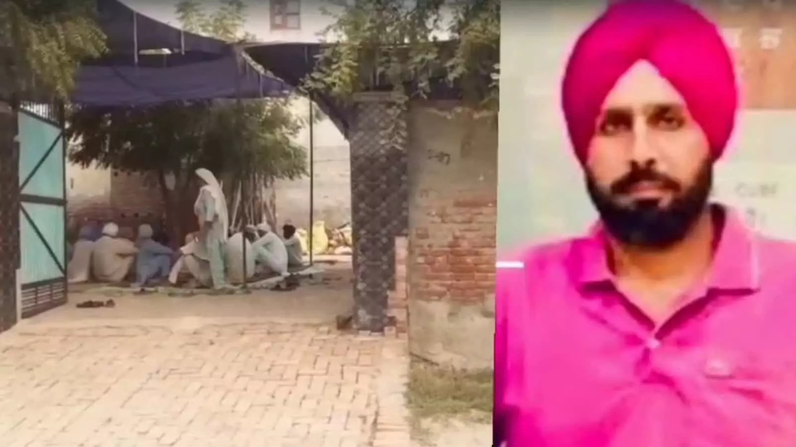 तस्वीर में एक तरफ परिसर में बैठे लोग और दूसरी तरफ एक पगड़ीधारी व्यक्ति दिख रहा है। तस्वीर में एक तरफ परिसर में बैठे लोग और दूसरी तरफ एक पगड़ीधारी व्यक्ति दिख रहा है।