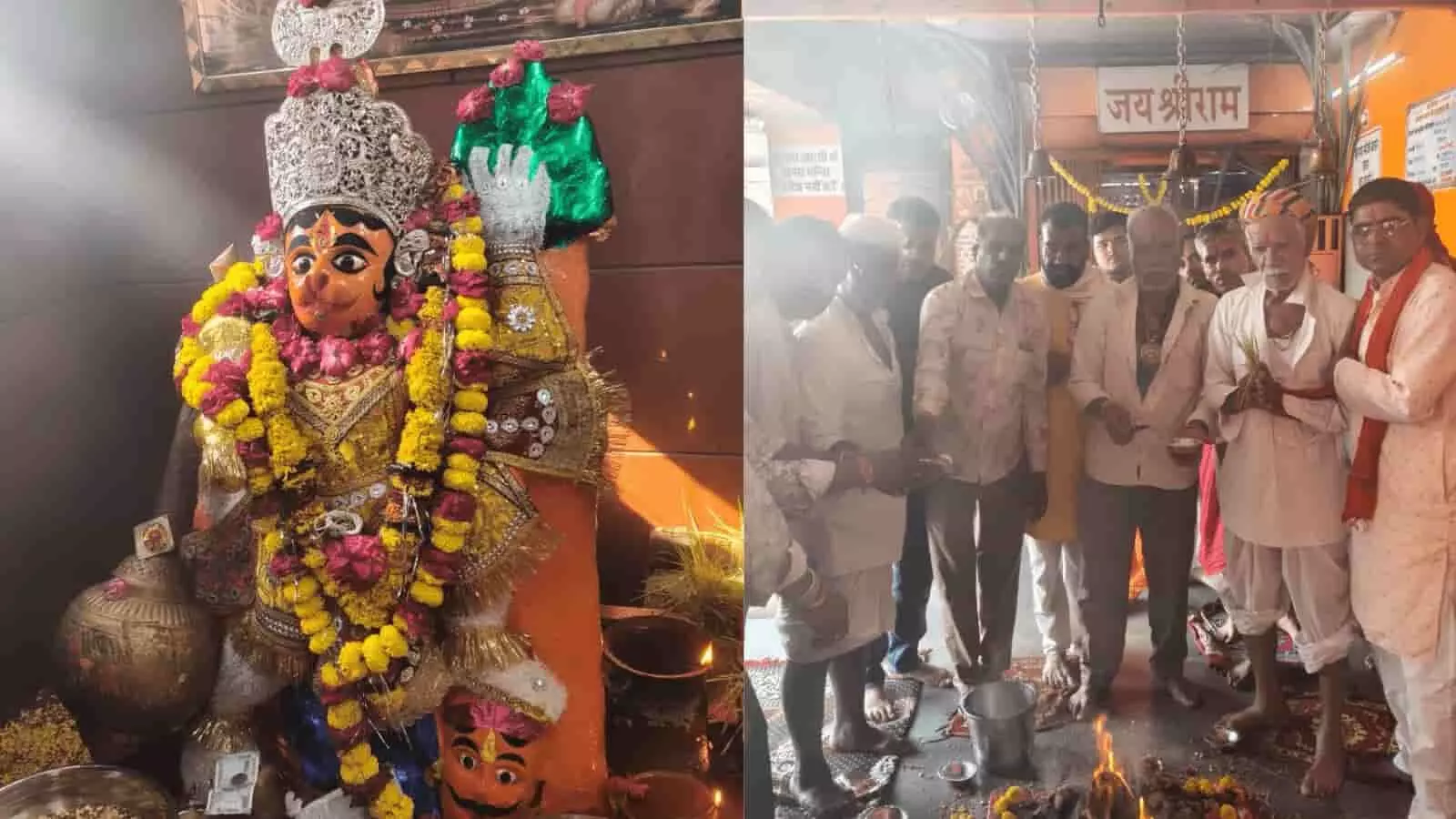 तस्वीर में बड़ी सादड़ी के वीर हनुमान मंदिर में आयोजित नवरात्रि उद्यापन का हवन अनुष्ठान दिख रहा है। तस्वीर में बड़ी सादड़ी के वीर हनुमान मंदिर में आयोजित नवरात्रि उद्यापन का हवन अनुष्ठान दिख रहा है।