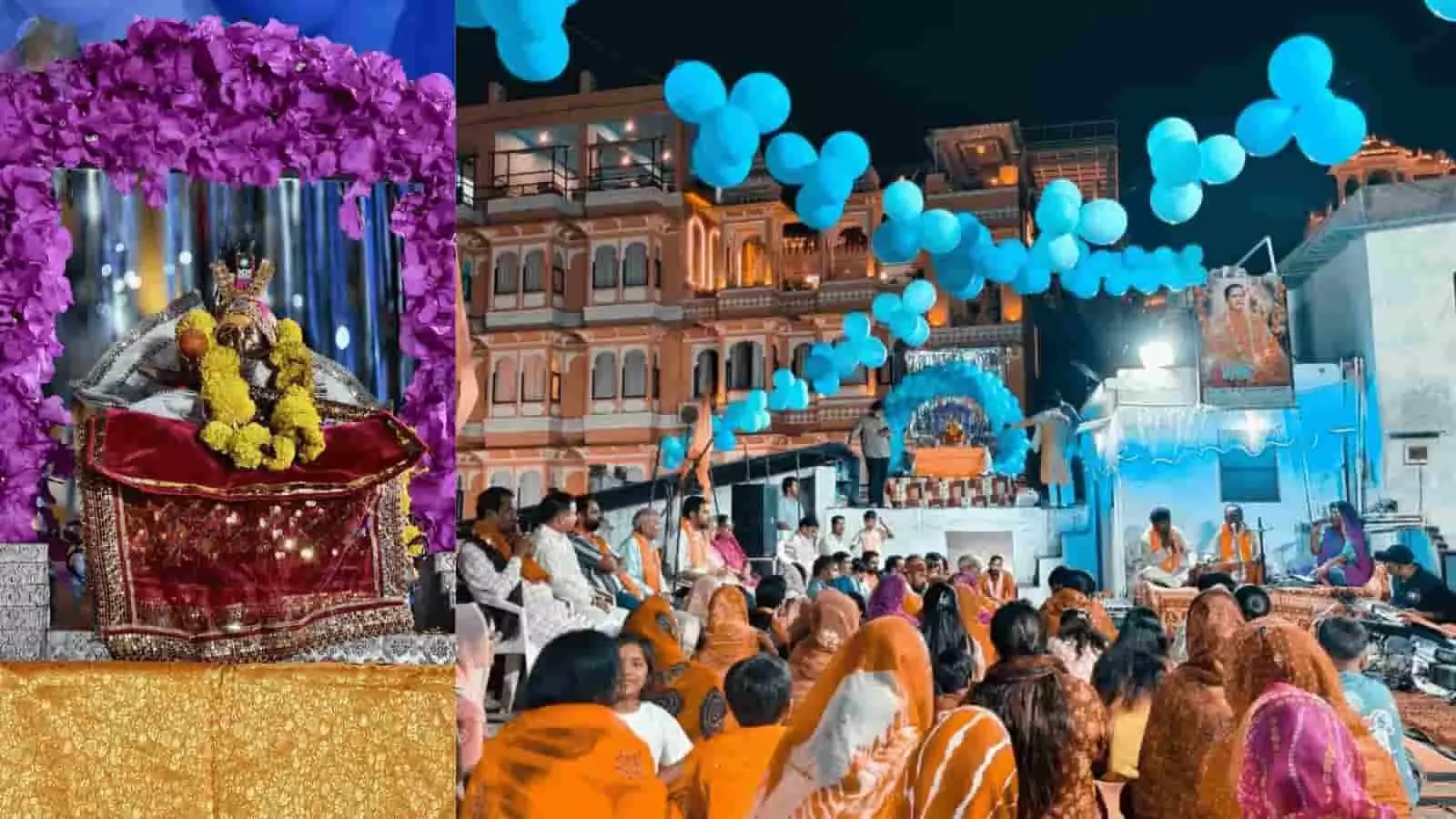 तस्वीर में सजाए गए बालाजी महाराज और भजन संध्या में उपस्थित श्रद्धालु उदयपुर के संकट मोचन बालाजी मंदिर में दिख रहे हैं। तस्वीर में सजाए गए बालाजी महाराज और भजन संध्या में उपस्थित श्रद्धालु उदयपुर के संकट मोचन बालाजी मंदिर में दिख रहे हैं।