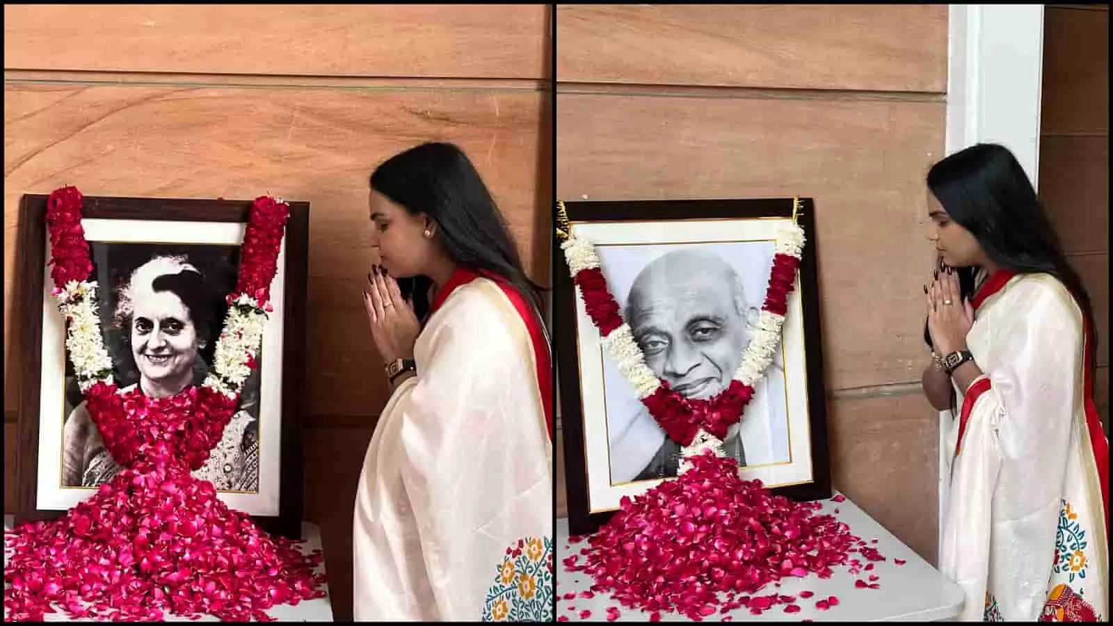 तस्वीर में महिला कांग्रेस अध्यक्ष इशिका जैन पूर्व प्रधानमंत्री इंदिरा गांधी के चित्र के समक्ष हाथ जोड़कर श्रद्धांजलि अर्पित कर रही हैं। तस्वीर में महिला कांग्रेस अध्यक्ष इशिका जैन पूर्व प्रधानमंत्री इंदिरा गांधी के चित्र के समक्ष हाथ जोड़कर श्रद्धांजलि अर्पित कर रही हैं।